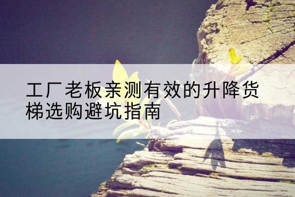 城北升降货梯怎么选-工厂老板亲测有效的升降货梯选购避坑指南
