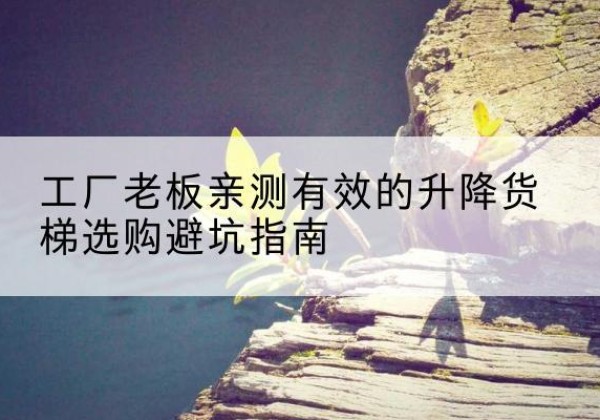 城北升降货梯怎么选-工厂老板亲测有效的升降货梯选购避坑指南